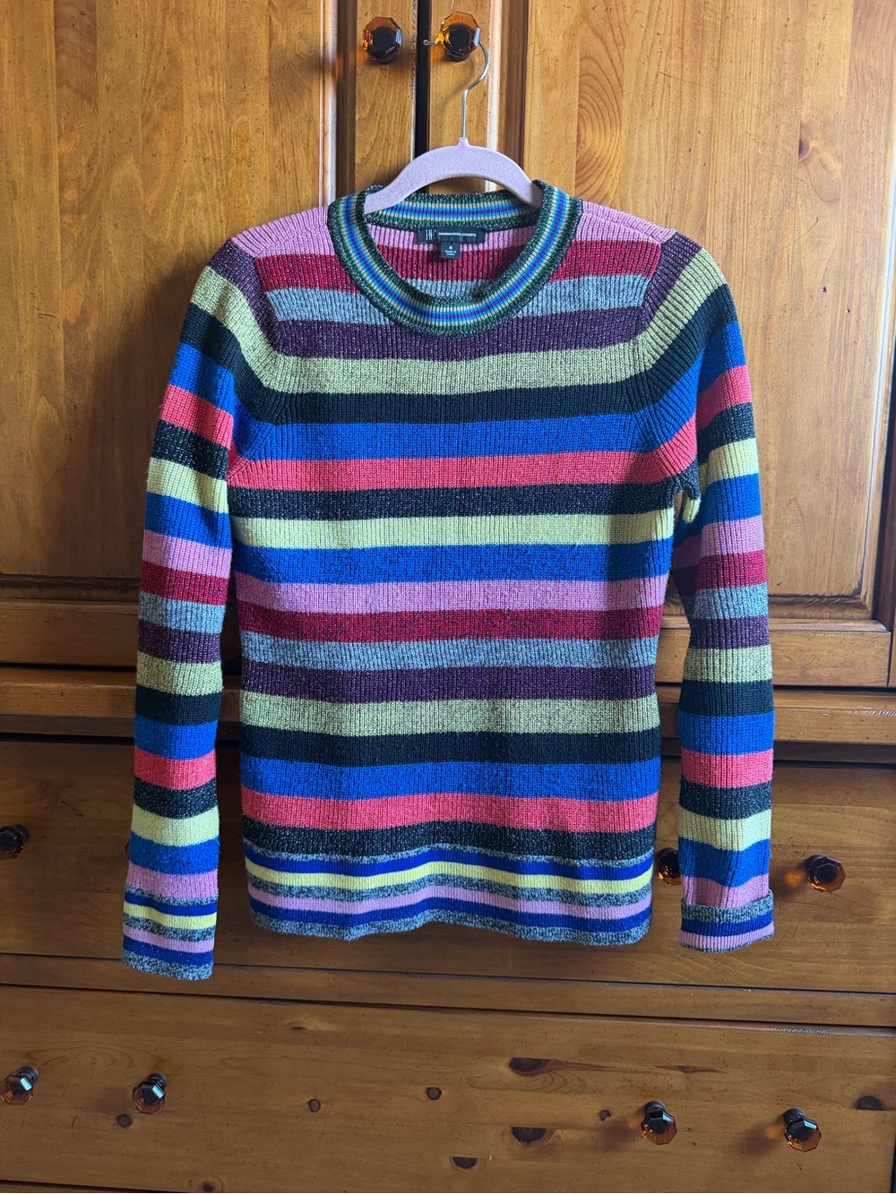 Striped Multicolor Crewneck Sweater - Women's medium